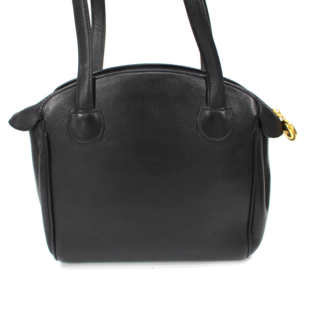 Christian Dior Black Smooth Leather Gold CD Logo Zip Shoulder Bag Sac Cabas Tote - Picture 6 of 8